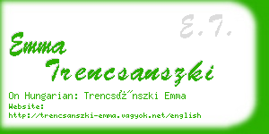 emma trencsanszki business card